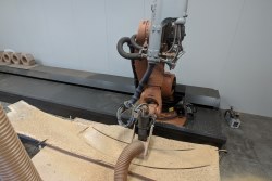 Robot machining of slabs